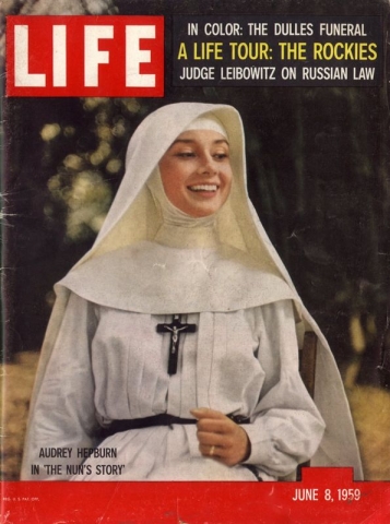 Audrey in The Nun's Story costume on the cover of Life Magazine - June 1959