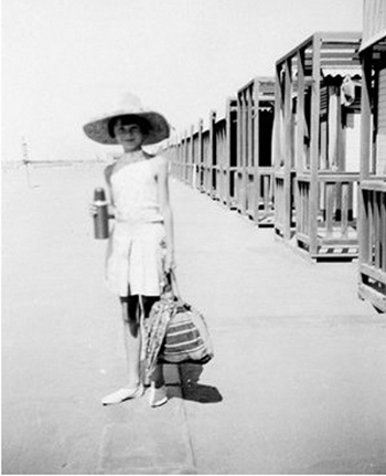 Audrey at the beach in 1937, 8 years old, before the war