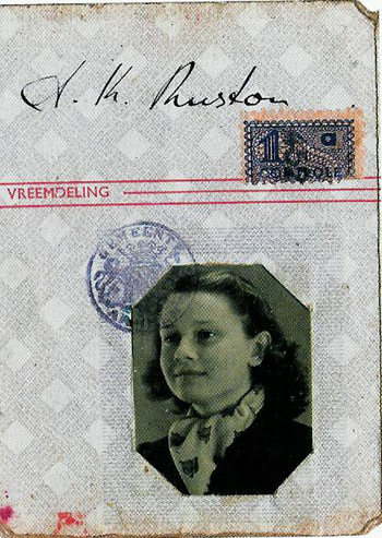 Audrey’s 1944 National Identity Card, issued during World War II