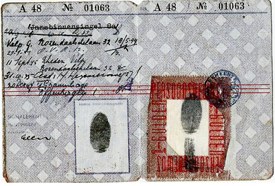 Audrey’s 1944 National Identity Card, issued during World War II - inside