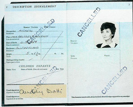 Audrey's 1974-84 British passport